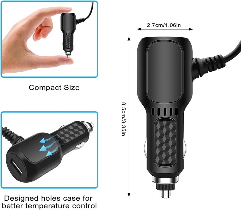 BVNUD شاحن كاميرا داش USB C، محول طاقة كاميرا داش من نوع C، شاحن سريع للسيارة USB C، كابل طاقة كاميرا داش متوافق مع نظام تحديد المواقع GPS ومعظم كاميرات داش الأخرى (11.5 قدم) - Image 4